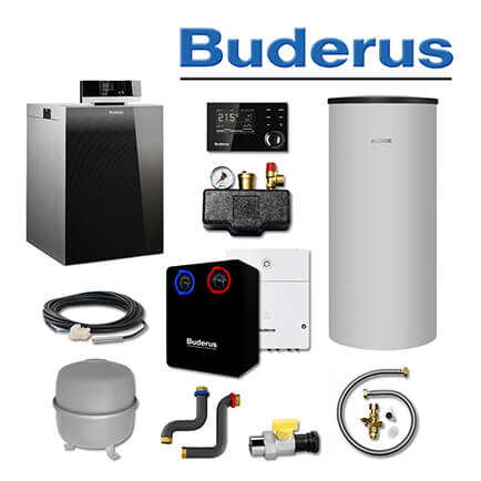 Buderus KB192i-22, K77, Gas-Brennwertkessel, SU300 Speicher, HSM25, Erdgas