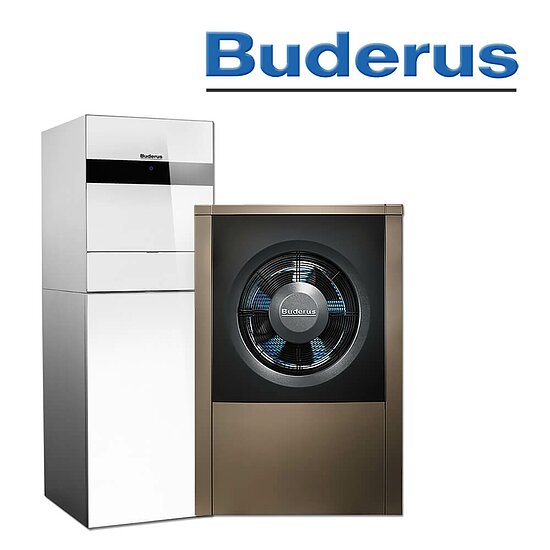 Buderus WLW196i-8 AR TS185, Logatherm Luft/Wasser Heizungs-Wärmepumpe, weiß