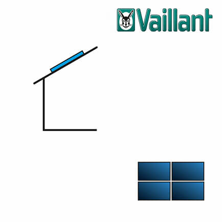 Vaillant Kollektormontage-Set 9.038, 4x VFK 145 / 155 H 2-reihig auf Pfanne