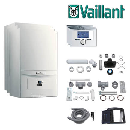 Vaillant Paket 1.619, 3x ecoTEC pure VC 146/7-2, VRT 350, Abgas, E / H