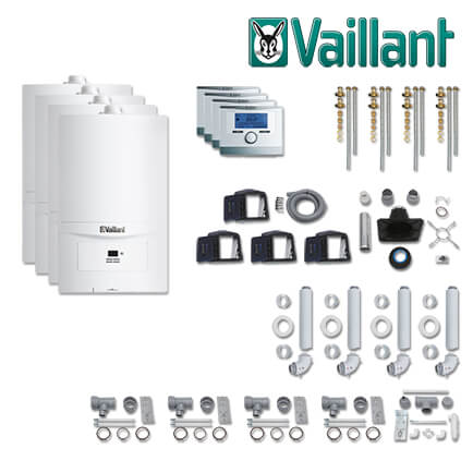 Vaillant Paket 1.620, 4x ecoTEC pure VC 146/7-2, VRT 350, Abgas, L / LL