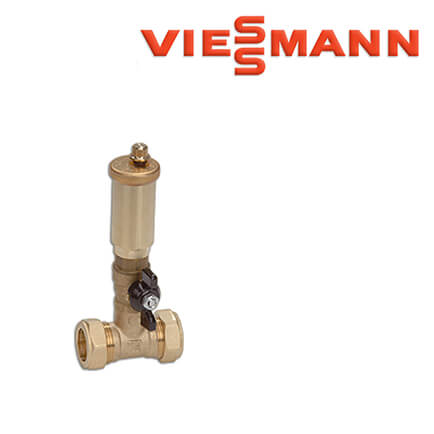 Viessmann Schnellentlüfter (Messing) mit Absperrhahn und T-Stück