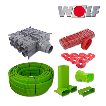Wolf CWL-Excellent Zubehörpaket Rohbau 50/100 200 Meter Flachkanalsystem 50×100