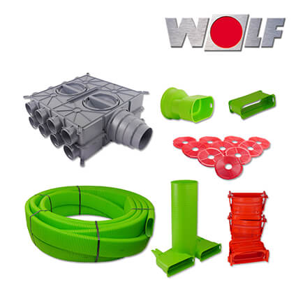 Wolf CWL-Excellent Zubehörpaket Rohbau 50/140 160 Meter Flachkanalsystem 50×140