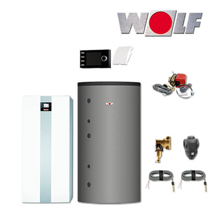 Wolf TGB-2-30 30kW Gas-Brennwertkessel, Gaskessel mit Speicher BSH-800, BM-2